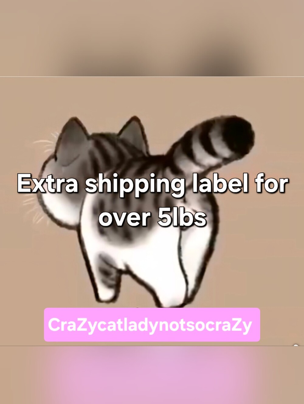 EXTRA SHIPPING LABEL FOR OVER 5LBS